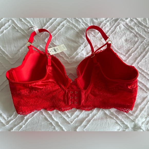 Aerie Real Power Paisley Lace Strappy Red Balconette Bra 34D NWT - Picture 5 of 7